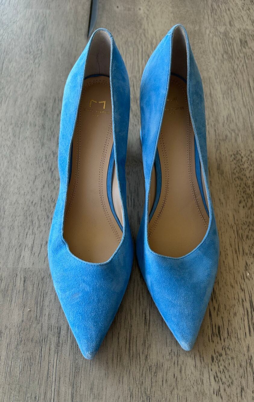 Marc Fisher Zala Blue Suede Pumps 7 1/2 M